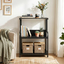 3-Tier Rolling Printer Stand with Adjustable Shelf
