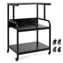 3-Tier Rolling Printer Stand with Adjustable Shelf