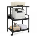 3-Tier Rolling Printer Stand with Adjustable Shelf