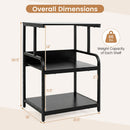 3-Tier Rolling Printer Stand with Adjustable Shelf