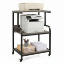 3-Tier Rolling Printer Stand with Adjustable Shelf