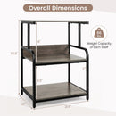 3-Tier Rolling Printer Stand with Adjustable Shelf