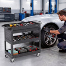 3-Tier Rolling Tool Cart with Lockable Drawer