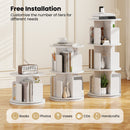 3-Tier Rotating Bookshelf with Dividers and Anti-falling Baffles