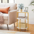 3-Tier Round End Table for Small Space and Bedroom Room