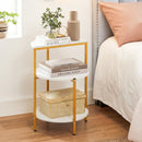 3-Tier Round End Table for Small Space and Bedroom Room