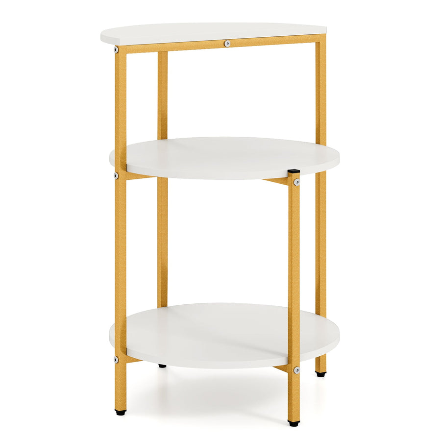 3-Tier Round End Table for Small Space and Bedroom Room