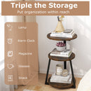 3-Tier Accent Round Side Table with Metal Frame