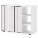 3-Tier Shoe Cabinet with Doors with Adjustable Open Shelves for Entryway