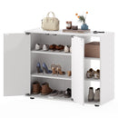 3-Tier Shoe Cabinet with Doors with Adjustable Open Shelves for Entryway
