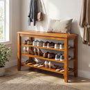 3-Tier Shoe Rack Bench with Adjustable Shelves for Entryway and Living Room
