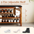 3-Tier Shoe Rack Bench with Adjustable Shelves and Soft Cushion for Entryway and Living Room