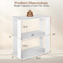 3-Tier Stackable Shoe Rack with Anti-Tip Design - White