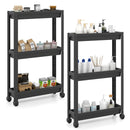 3-Tier Slim Rolling Storage Cart 2-Pack Mobile Bathroom Organizer with Wheels