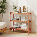 3-Tier Solid Wood Plant Stand with Slatted Shelves