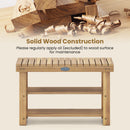 3-Tier Solid Wood Shoe Rack Bench with Slatted Shelves