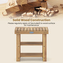 3-Tier Solid Wood Shoe Rack Bench with Slatted Shelves