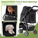 3 Wheel Pet Stroller for Small Dogs Cats up to 33 LBS