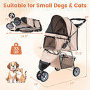 3 Wheel Pet Stroller for Small Dogs Cats up to 33 LBS