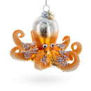 Bright Octopus Blown Glass Christmas Ornament