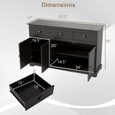 3 Drawers Sideboard Buffet Storage with Adjustable Shelves
