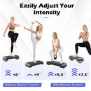 3-in-1 Aerobic Step Platform with Risers and Balance Trainers