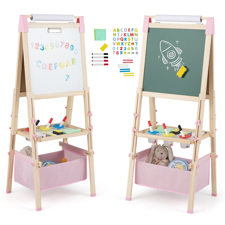 3-in-1 Double-Sided Adjustable Kid Easel for 3-8 Years Old Toddlers
