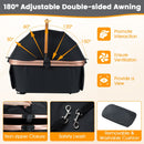3-in-1 Foldable Pet Stroller with Sun Shade and Safety Belt for up to 55 lbs Small Medium Dogs Cats-Black