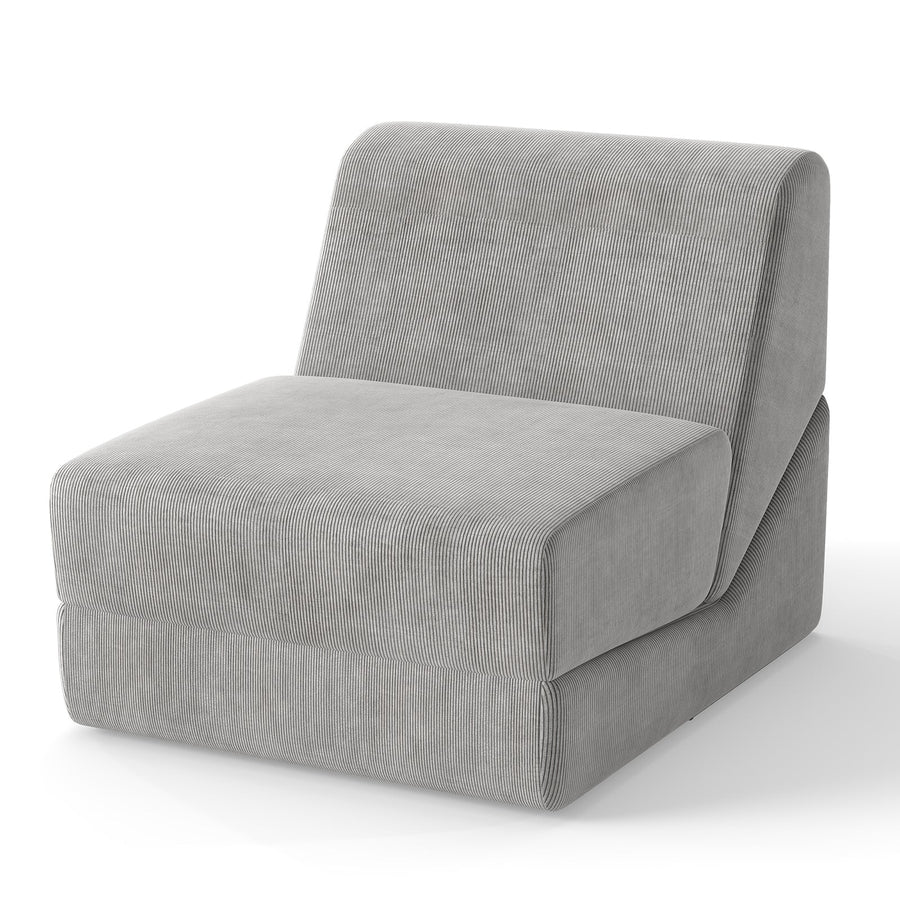 3-in-1 Folding Sofa Bed with Washable Zippered Cover-Gray