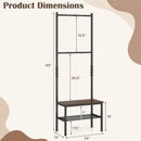 3-in-1 Hall Tree Freestanding Entryway Bench with Hooks