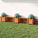 3-in-1 Outdoor Planter Box with Bench 2-Person Outdoor Bench with 2 Side Garden Beds-Orange
