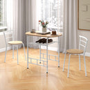 3 pcs Home Kitchen Bistro Pub Dining Table 2 Chairs Set