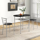 3 pcs Home Kitchen Bistro Pub Dining Table 2 Chairs Set