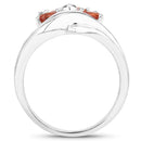 1.68 Carat Genuine Orange Sapphire .925 Sterling Silver Ring