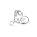 .925 Sterling Silver 1/6 Cttw Round Brilliant-Cut Diamond Accented Open Heart with Love 18" Pendant Necklace (H-I Color, I1-I2 Clarity)