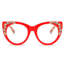 Rimless Floral-patterned Rhinestone Tortoiseshell-frame Sunglasses