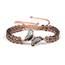 Light Luxury Butterfly Pendant Woven Bracelet