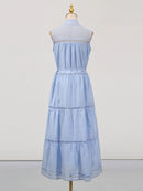Hollow Out Sleeveless Midi Dress