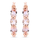 1.63 Carat Genuine Morganite and White Diamond .925 Sterling Silver Earrings