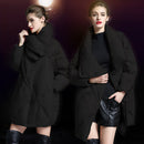 Plus-size Loose-fit Extra-thick Mid-length Down Jacket With White Duck Down