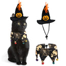 Halloween Hat And Scarf Set Skull Pattern Cat Cape Hat Set