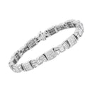 14K Yellow Gold 9.0 Cttw Diamond Alternating Bow and Box Link Bracelet (G-H Color, VS1-VS2 Clarity)- 7"