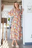 Lime 'N' Chili Floral Print Sweetheart Neck Tie Front Midi Dress