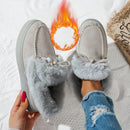 Round Head Thick Bottom Velvet Padded Plus Size Women's Snow Boots
