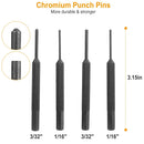 19Pcs Hammer Punch Set Drift Pin Punch Kit w/ Brass Chromium Plastic Punches for Gunsmithing Maintenance Armorers Watch Jewelry Craft w/ Portable Stor