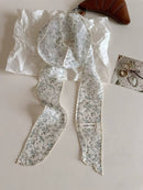 Korean-style Retro Floral Long Silk Scarf