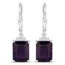 6.63 Carat Genuine Amethyst .925 Sterling Silver Earrings