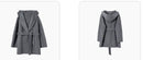 Hooded Oversized V-neck Cashmere Bathrobe Coat