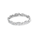 14K White Gold 4.0 Cttw Invisble Set Princess-Cut Diamond Wave Style Link Bracelet (H-I Color, SI2-I1 Clarity) - 7"