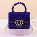One Shoulder Messenger Mini Chain Key Pearl Jelly Bag